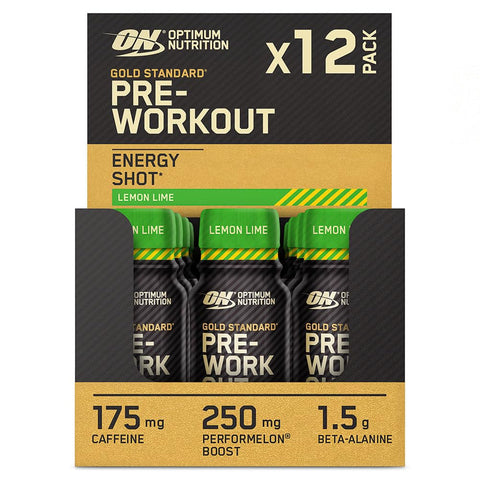 Optimum Nutrition Gold Standard Pre-Workout Shot 12x60ml Lemon & Lime