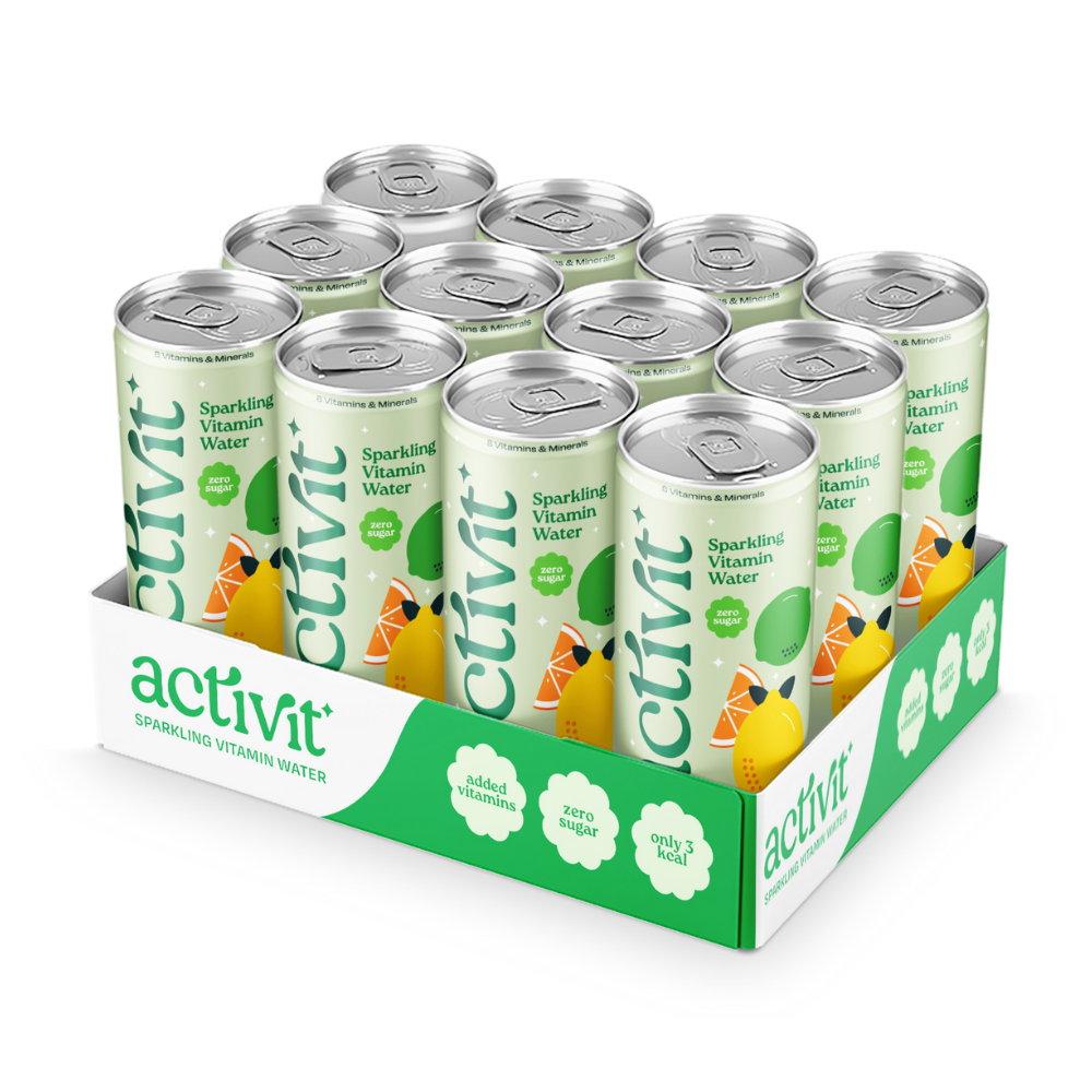 Activit Sparkling Vitamin Water - Lemon & Lime - 12x500ml