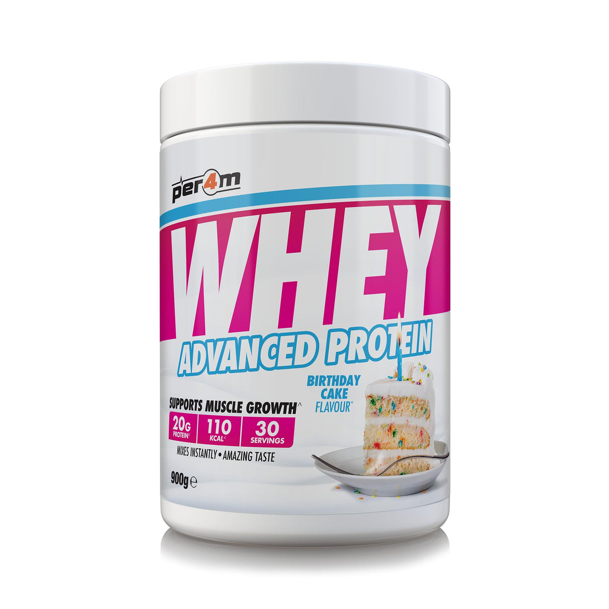 Per4m Advanced Whey Protein 900g Birthday Cake
