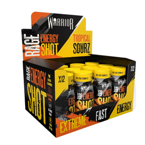 Warrior RAGE Energy Shots 12x60ml Tropical Sourz