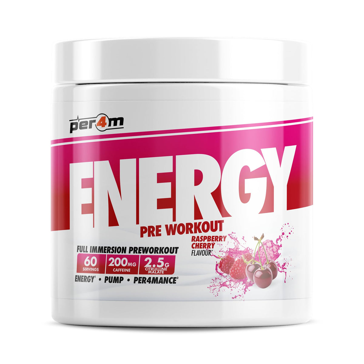Per4m Energy Pre Workout 390g Raspberry Cherry