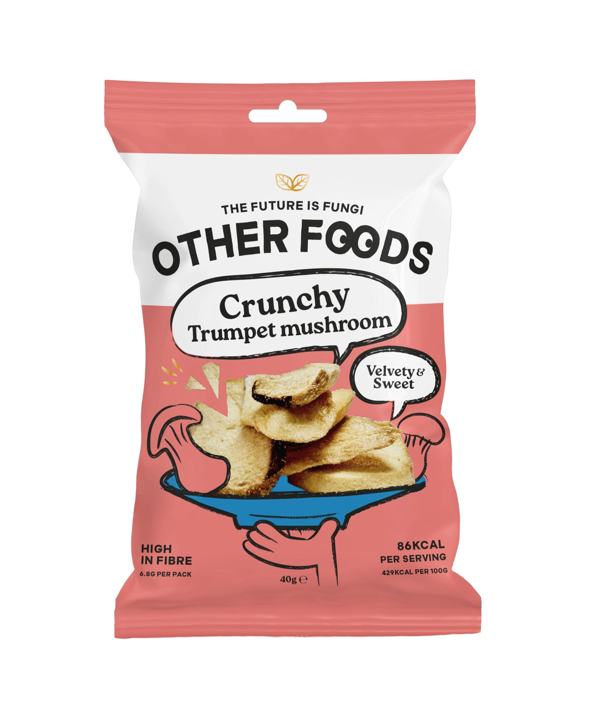 Other Foods Mushroom Crisps 8x40g Crunchy Trumpet Mushrooms