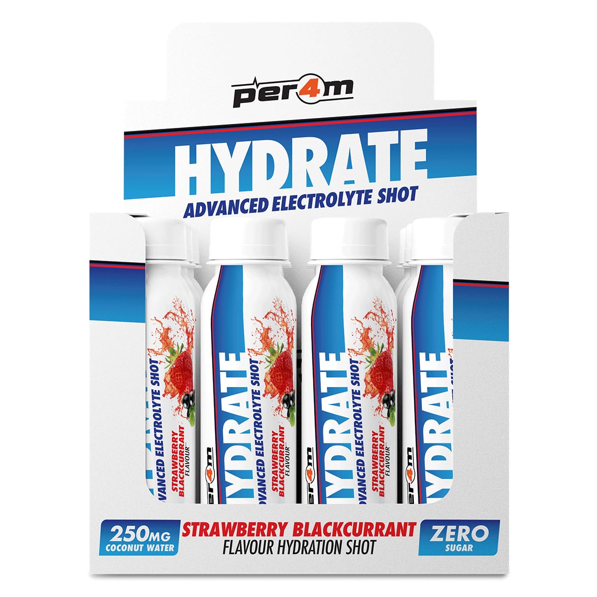Per4m Hydrate Advanced Electrolyte Shot 12x100ml Strawberry Blackcurrant