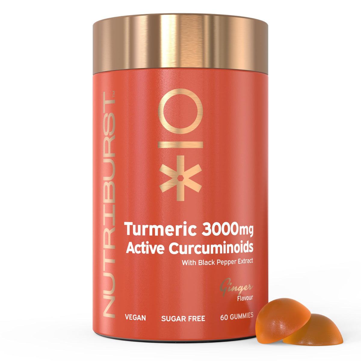 Nutriburst Tumeric 3000mg 60 Gummies Ginger