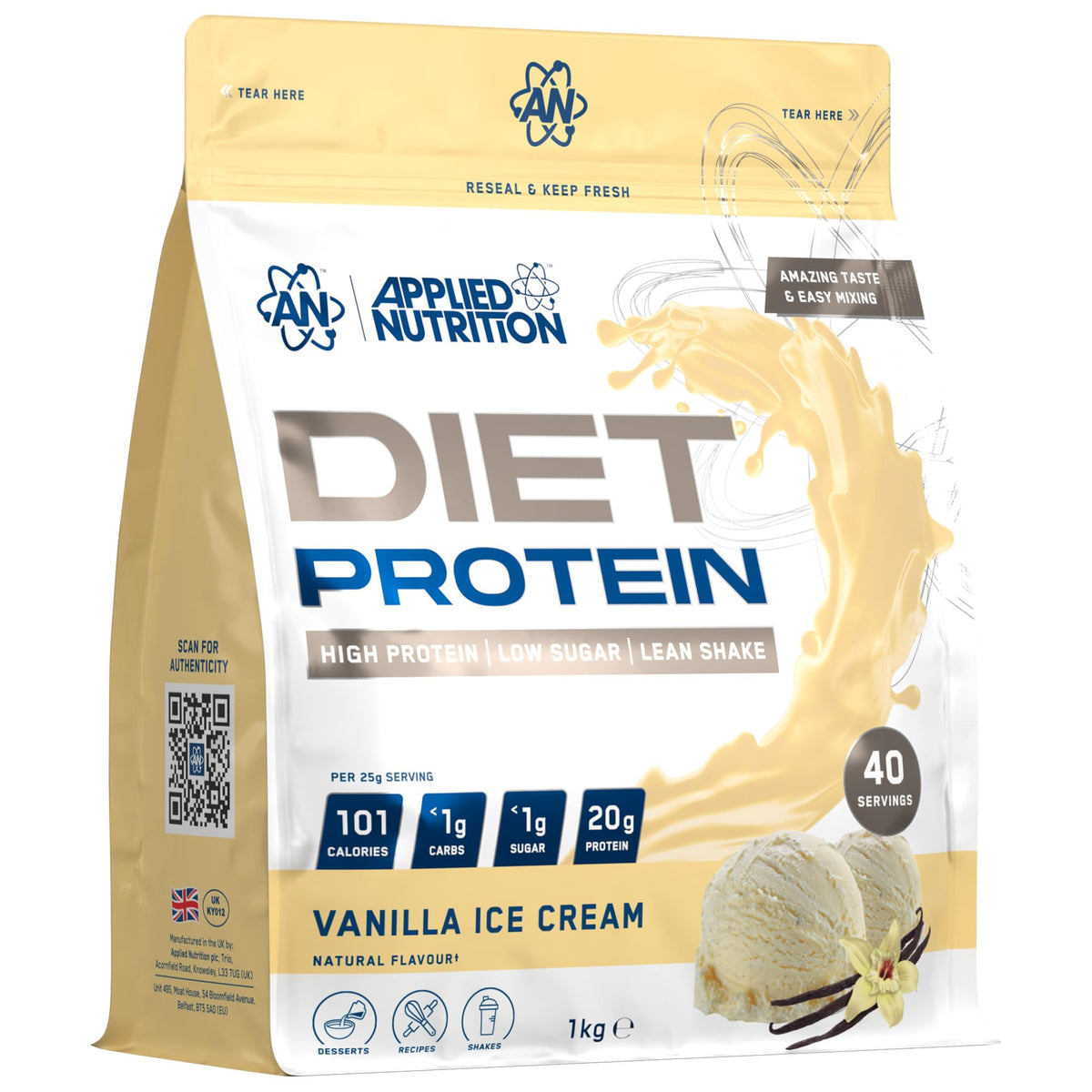 Applied Nutrition Diet Whey 1kg Vanilla Cream