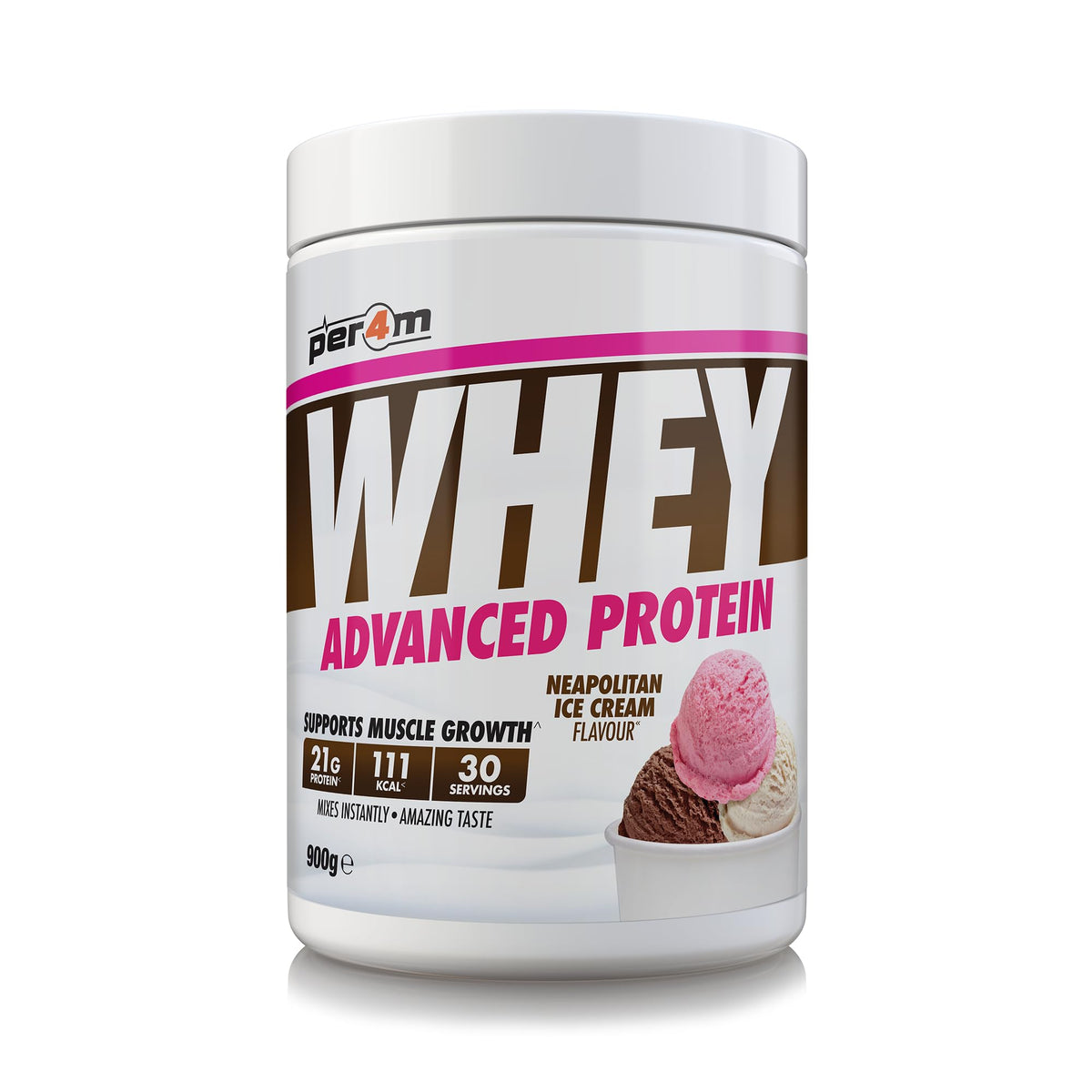 Per4m Advanced Whey Protein 900g Neapolitan Ice Cream