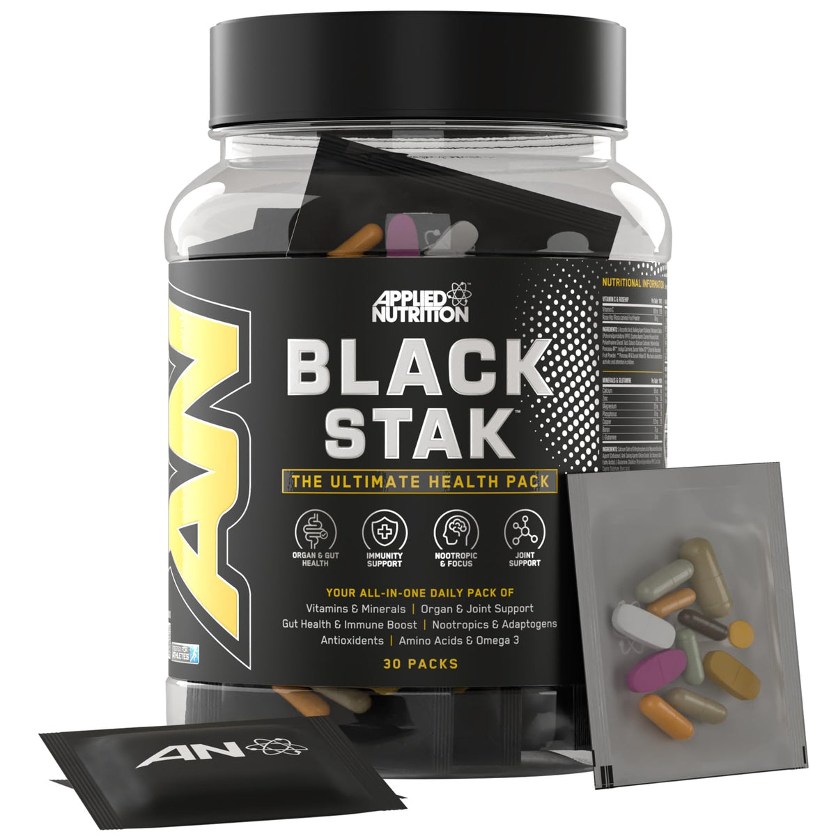Applied Nutrition Black Stak- Ultimate Health Pack 30 Sachets