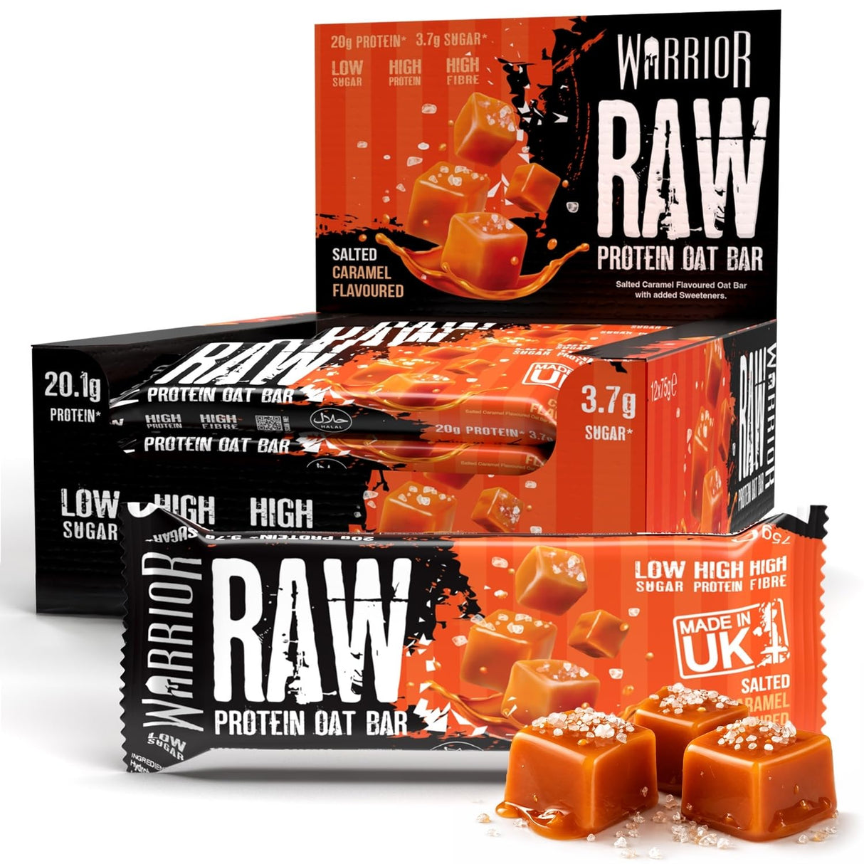 Warrior Raw Protein Flapjack 12x75g Salted Caramel