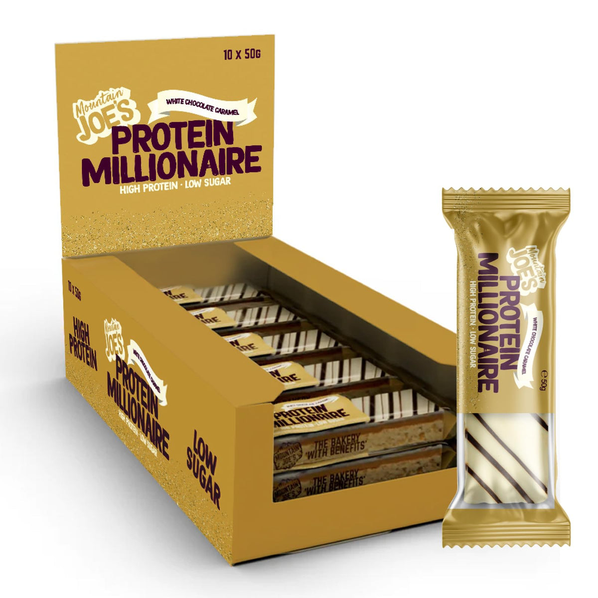Mountain Joes Protein Millionaire 10x50g White Chocolate Caramel