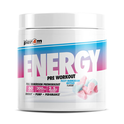 Per4m Energy Pre Workout 390g Fizzy Bubblegum Bottles