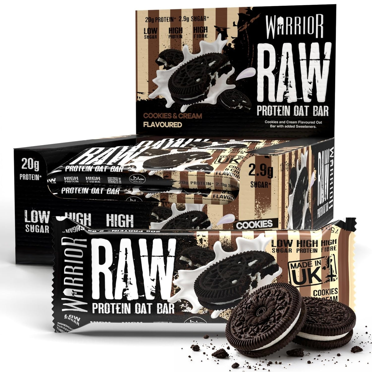 Warrior Raw Protein Flapjack 12x75g Cookies & Cream