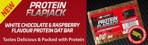 Vyomax Nutrition Protein Flapjacks 12x100g White Chocolate & Raspberry