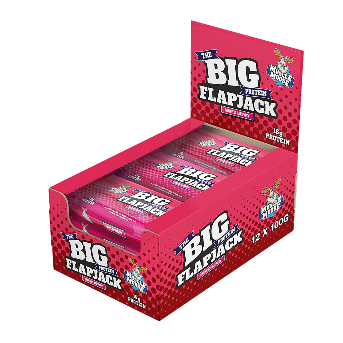 Muscle Moose Big Protein Flapjack 12x100g Mixed Berry