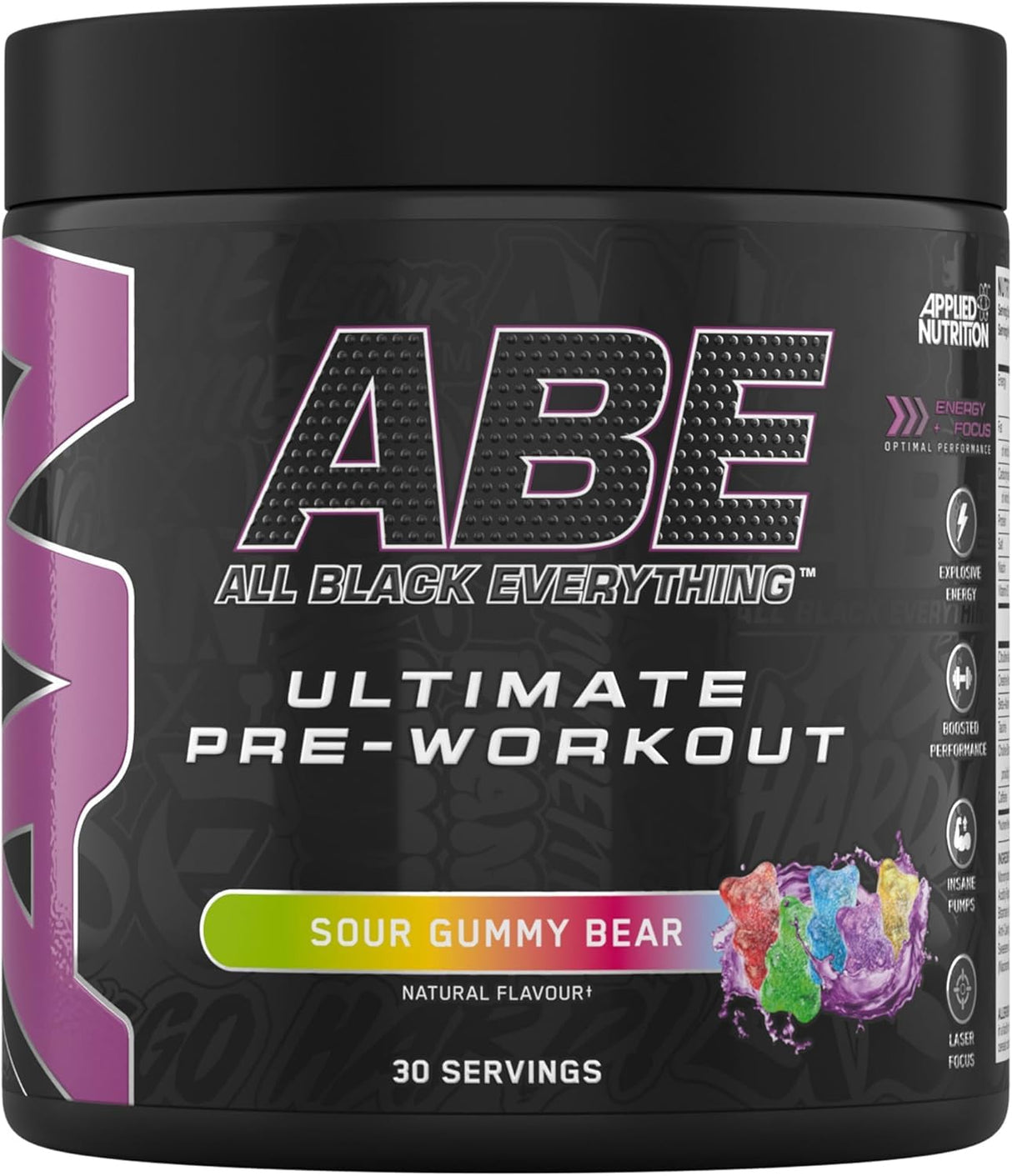 Applied Nutrition ABE (All Black Everything) 375g Sour Gummy Bear