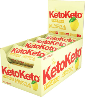 KetoKeto Bar 12x50g Lemon and Poppy Seed