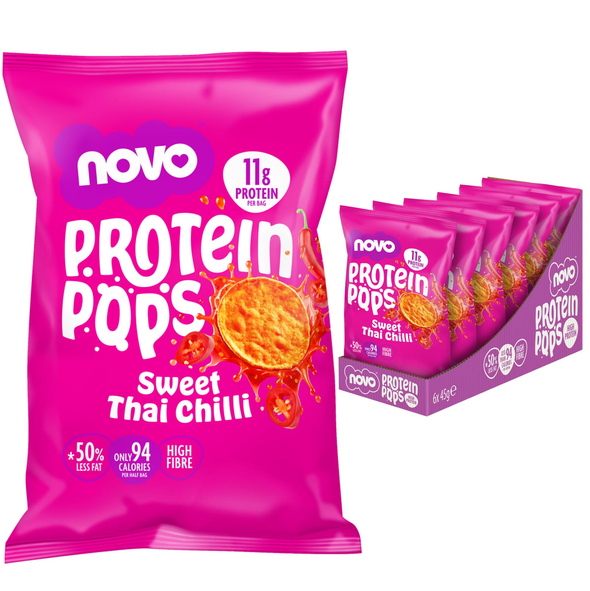 Novo Nutrition Novo Protein Pops 6x45g Sweet Chilli