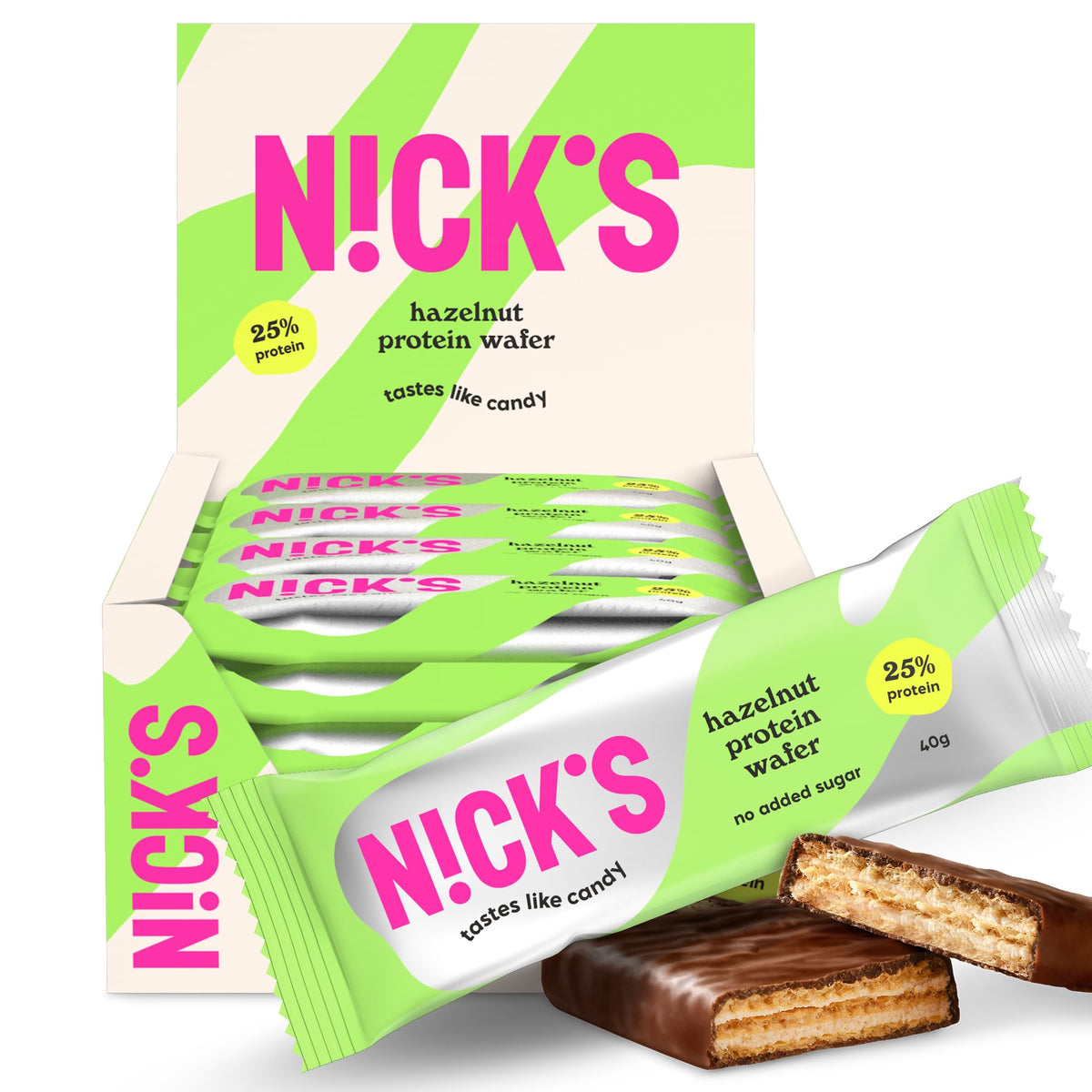 NICKS Protein Wafer 24x40g Hazelnut