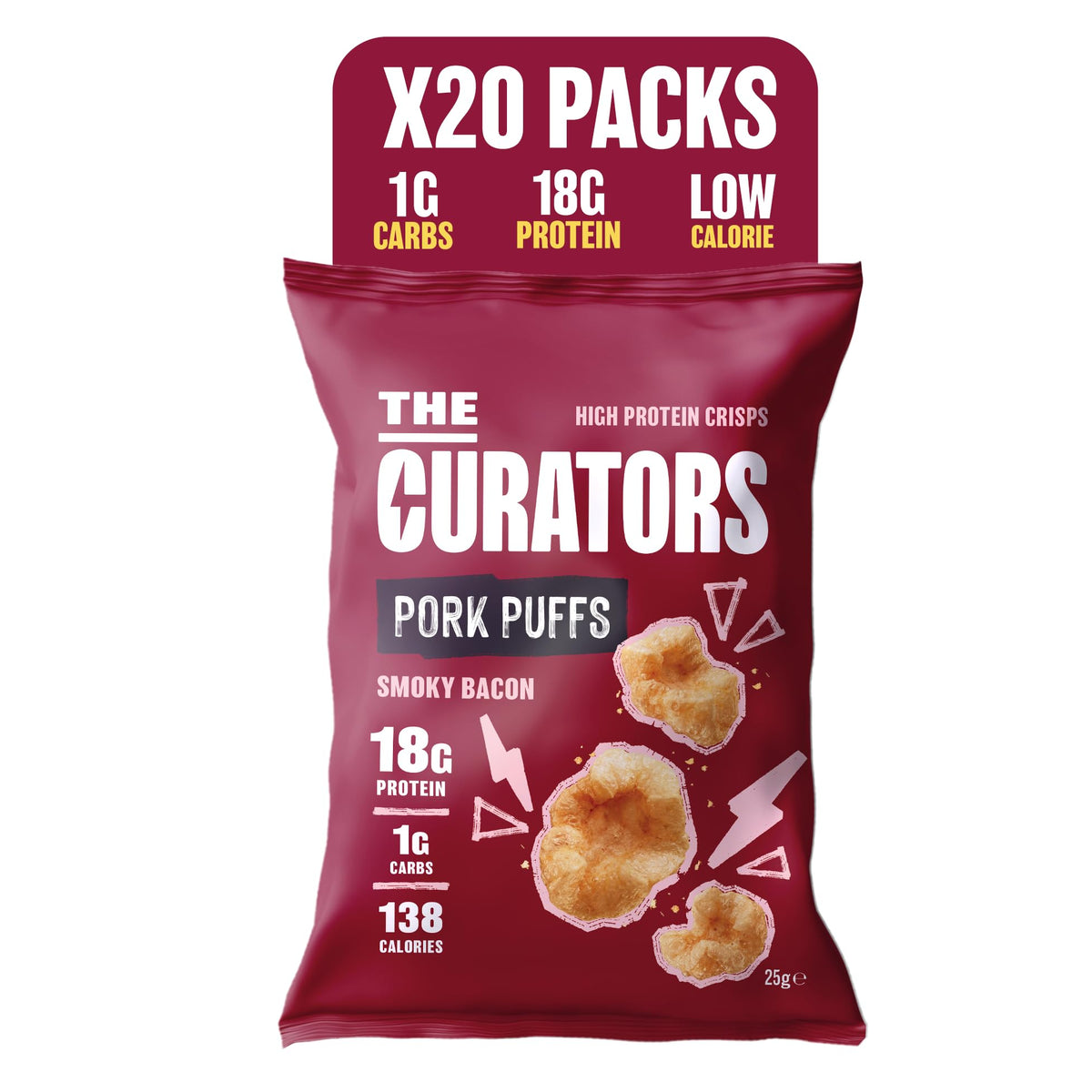 The Curators Pork Puffs 20x25g Smoky Bacon