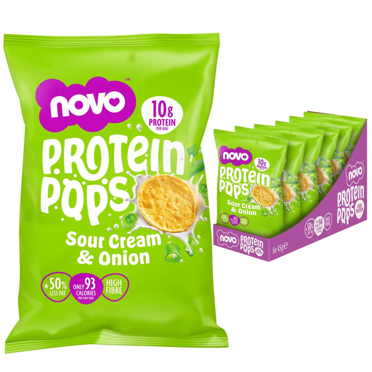 Novo Nutrition Novo Protein Pops 6x45g Sour Cream & Onion