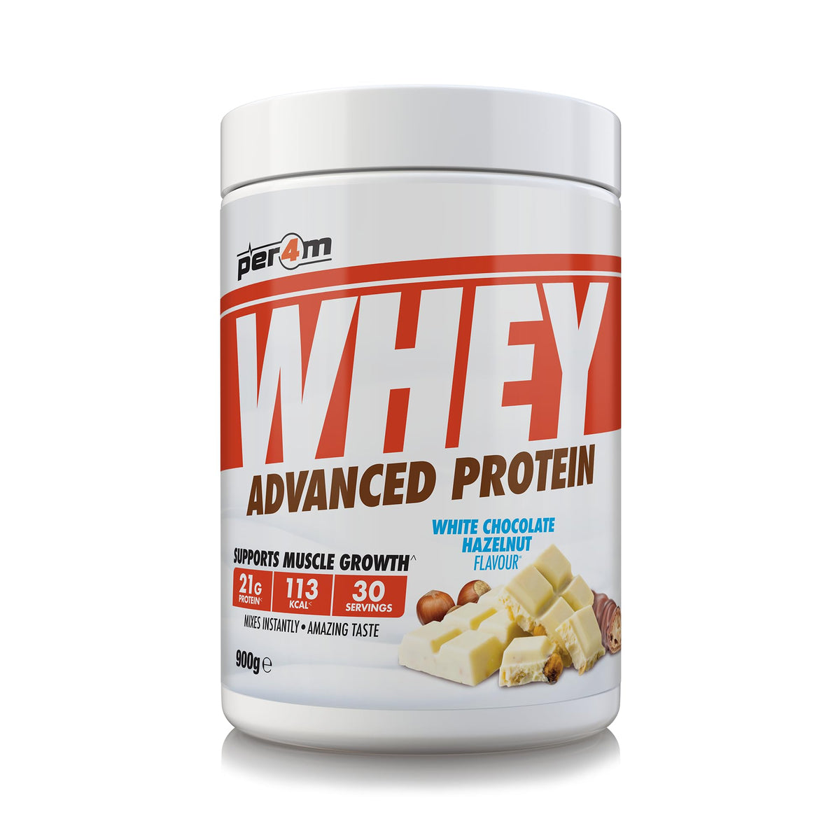 Per4m Advanced Whey Protein 900g White Chocolate Hazelnut