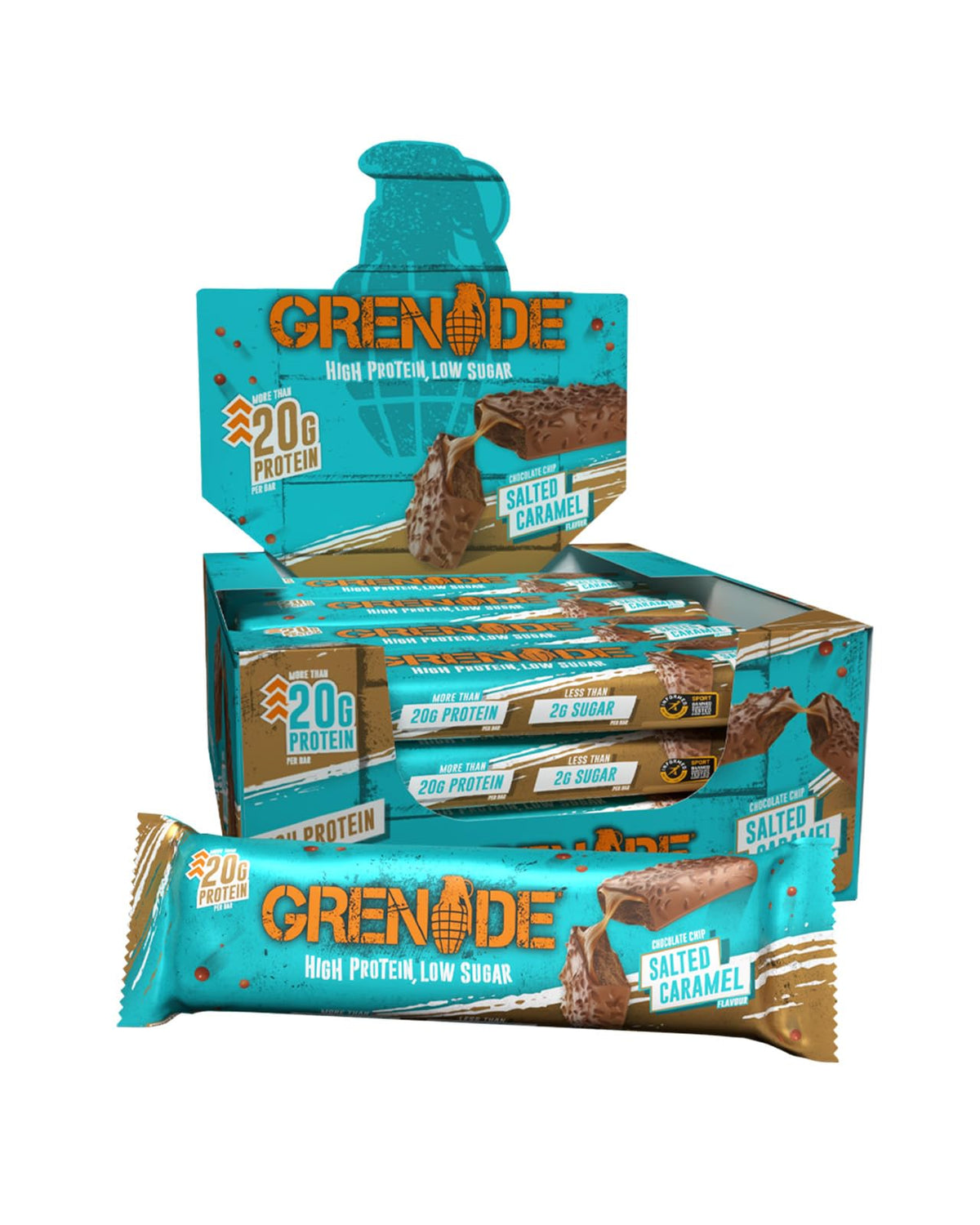 Grenade Protein Bar 12x60g Chocolate Chip Salted Caramel