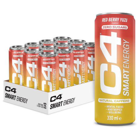 Cellucor C4 Smart Energy Carbonated 12x330ml Red Berry Yuzu