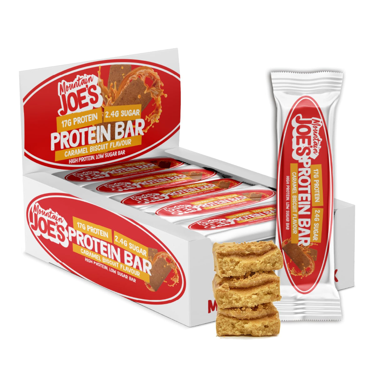 Mountain Joes Protein Bar 12x55g Caramel Biscuit