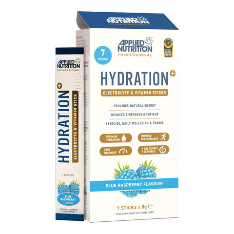 Applied Nutrition Hydration+ Electrolyte & Vitamin Powder Sticks 7x8g Blue Raspberry