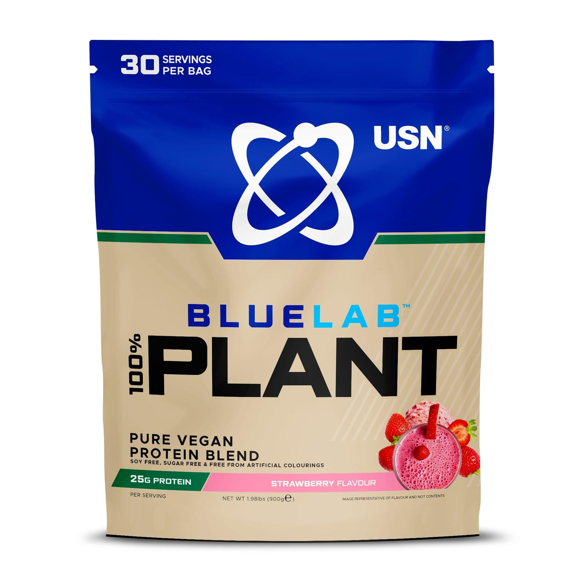 USN 100% Plant Protein 900g Strawberry