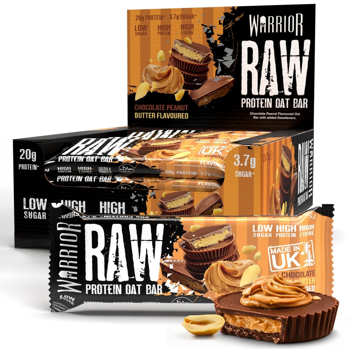 Warrior Raw Protein Flapjack 12x75g Chocolate Peanut Butter