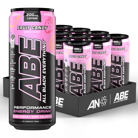 Applied Nutrition ABE (All Black Everything) Carbonated Can 12x330ml Fruit Candy