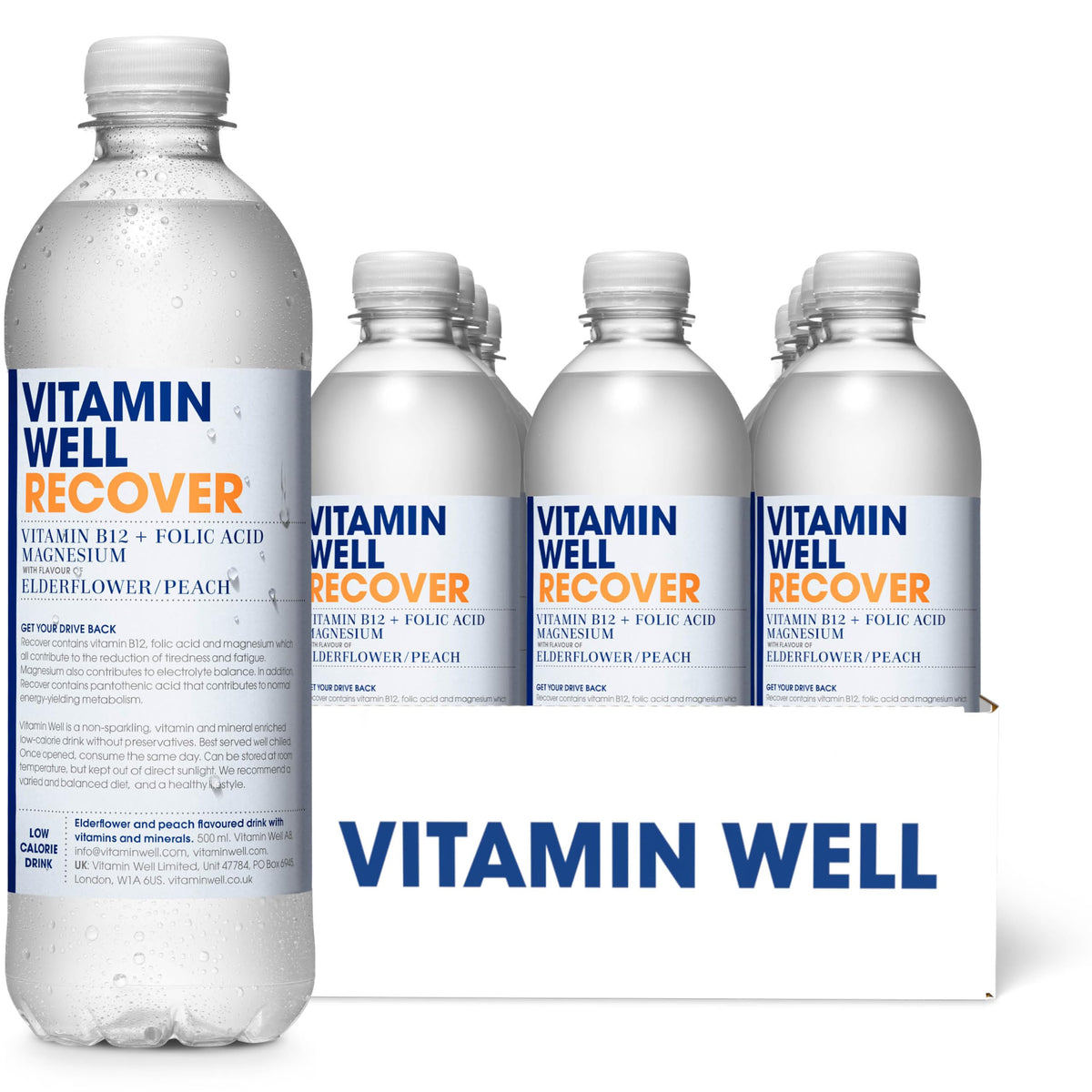 Vitamin Well Recover 12x500ml Peach & Elderflower