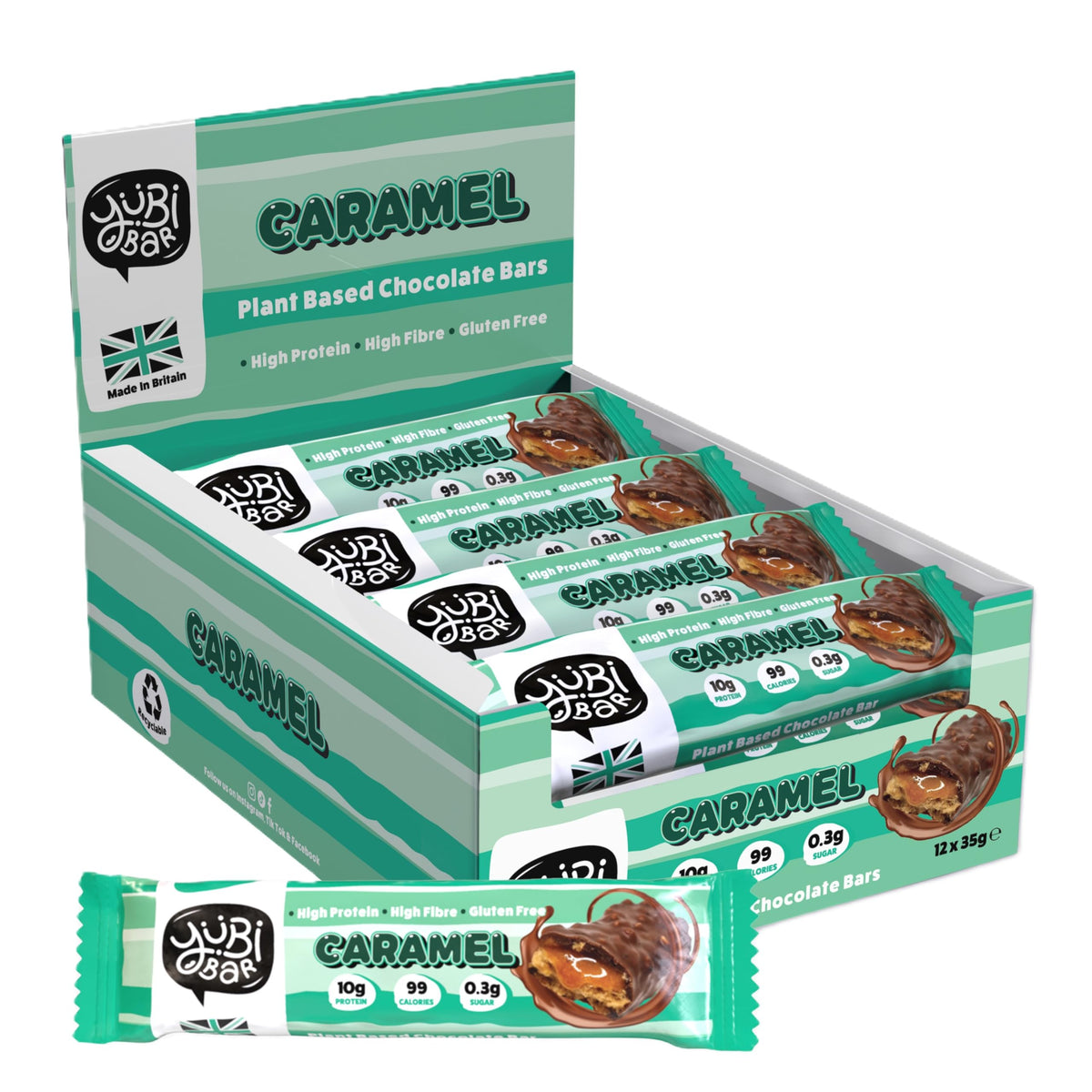YuBi Bar Protein Bar 12x35g Caramel
