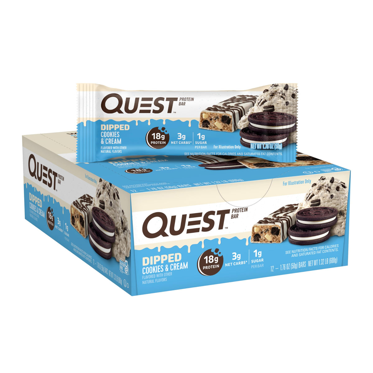 Quest Nutrition 12x50g Dipped Cookies & Cream
