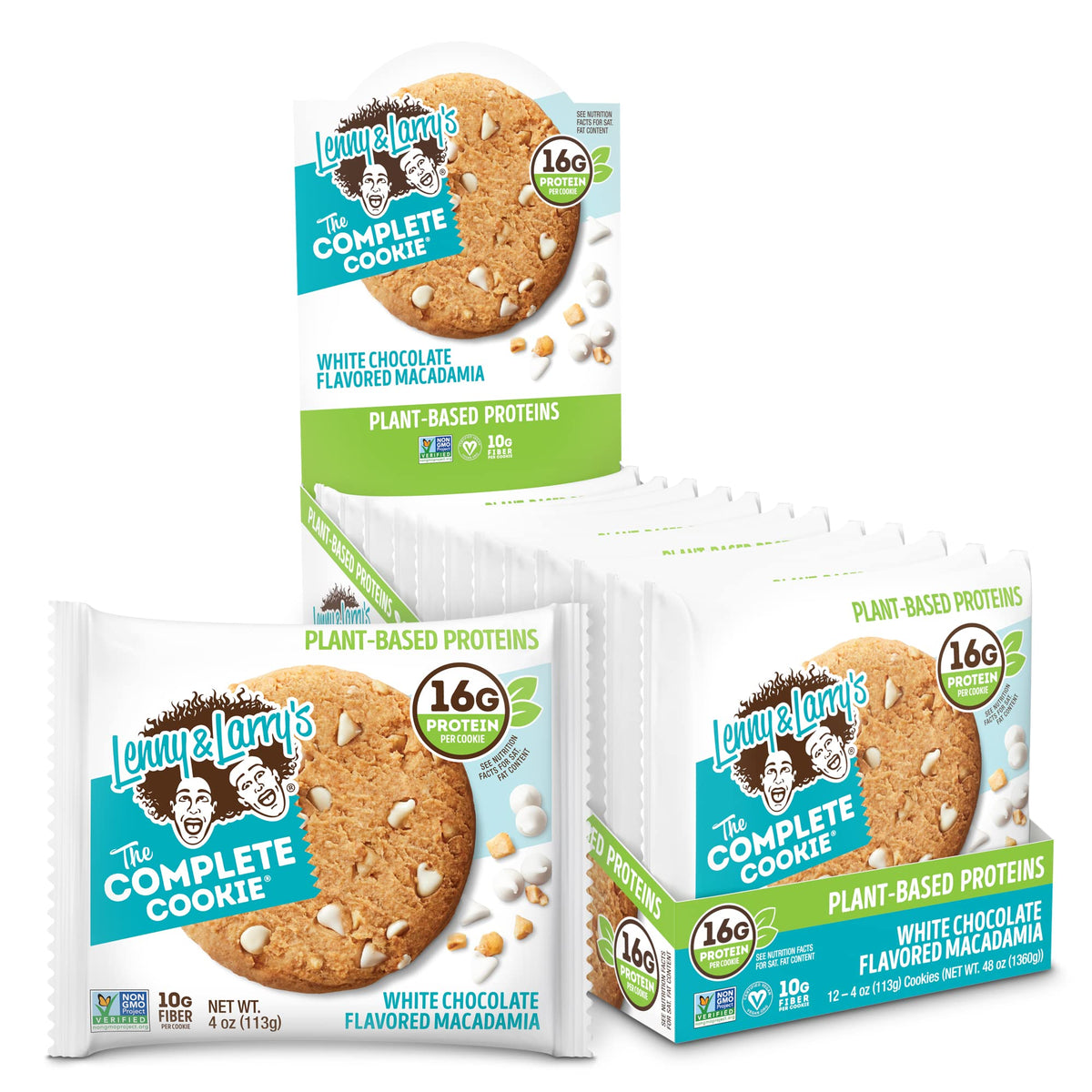 Lenny & Larrys The Complete Cookie 12x113g White Chocolaty Macadamia