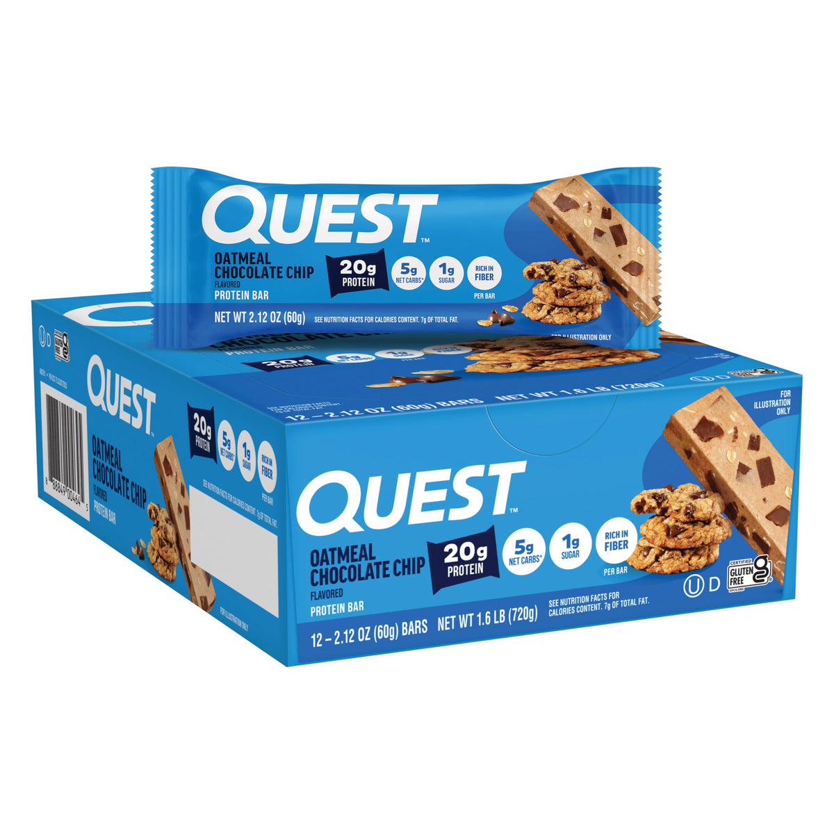 Quest Nutrition Bar 12x60g Oatmeal Chocolate Chip