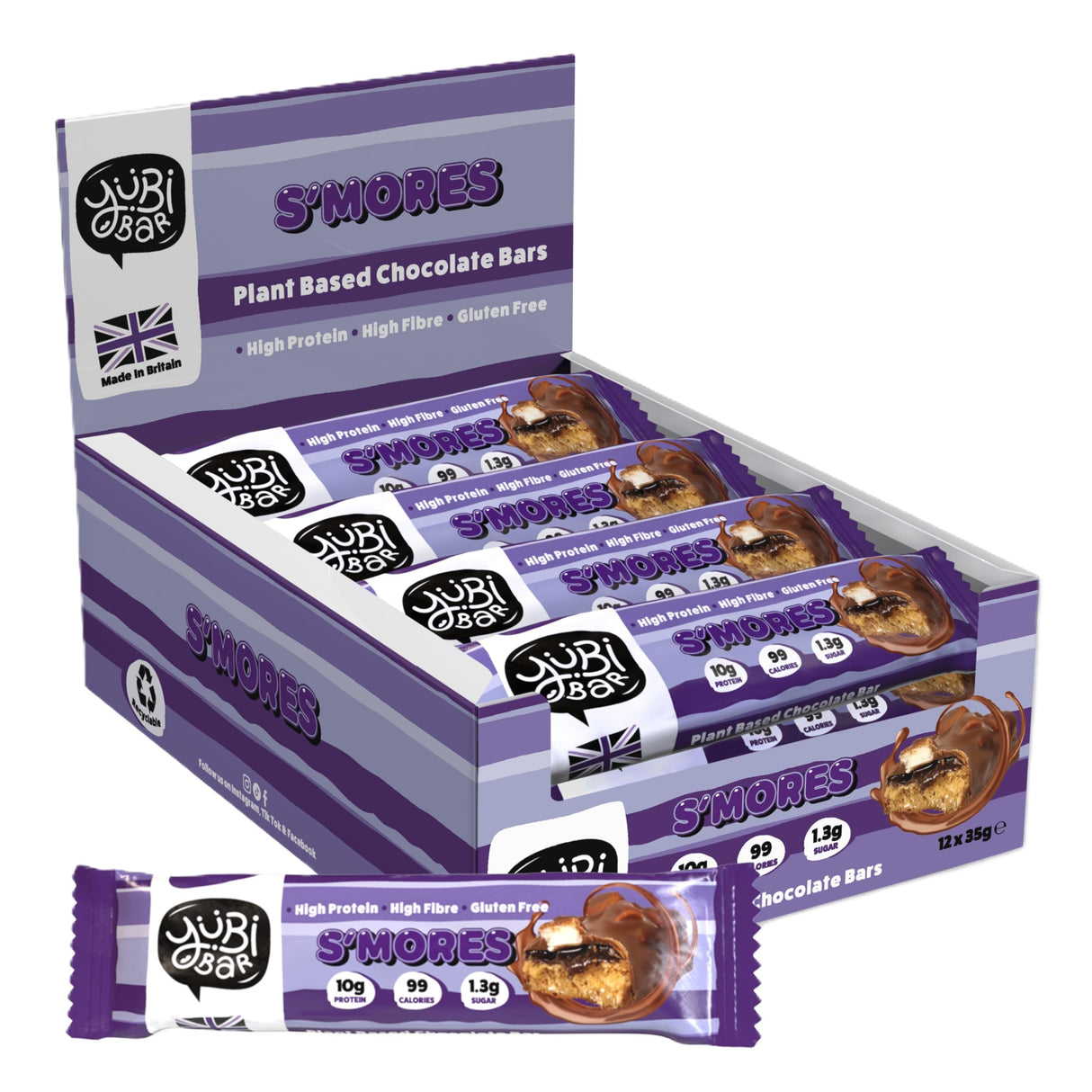YuBi Bar Protein Bar 12x35g SMores