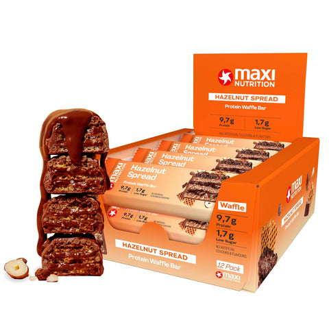 MaxiNutrition Protein Waffle Bar 12x40g Hazelnut Spread