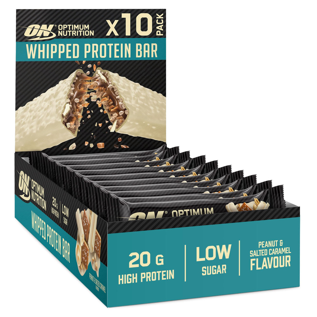 Optimum Nutrition Whipped Protein Bar 10x68g White Chocolate Salted Caramel & Peanut