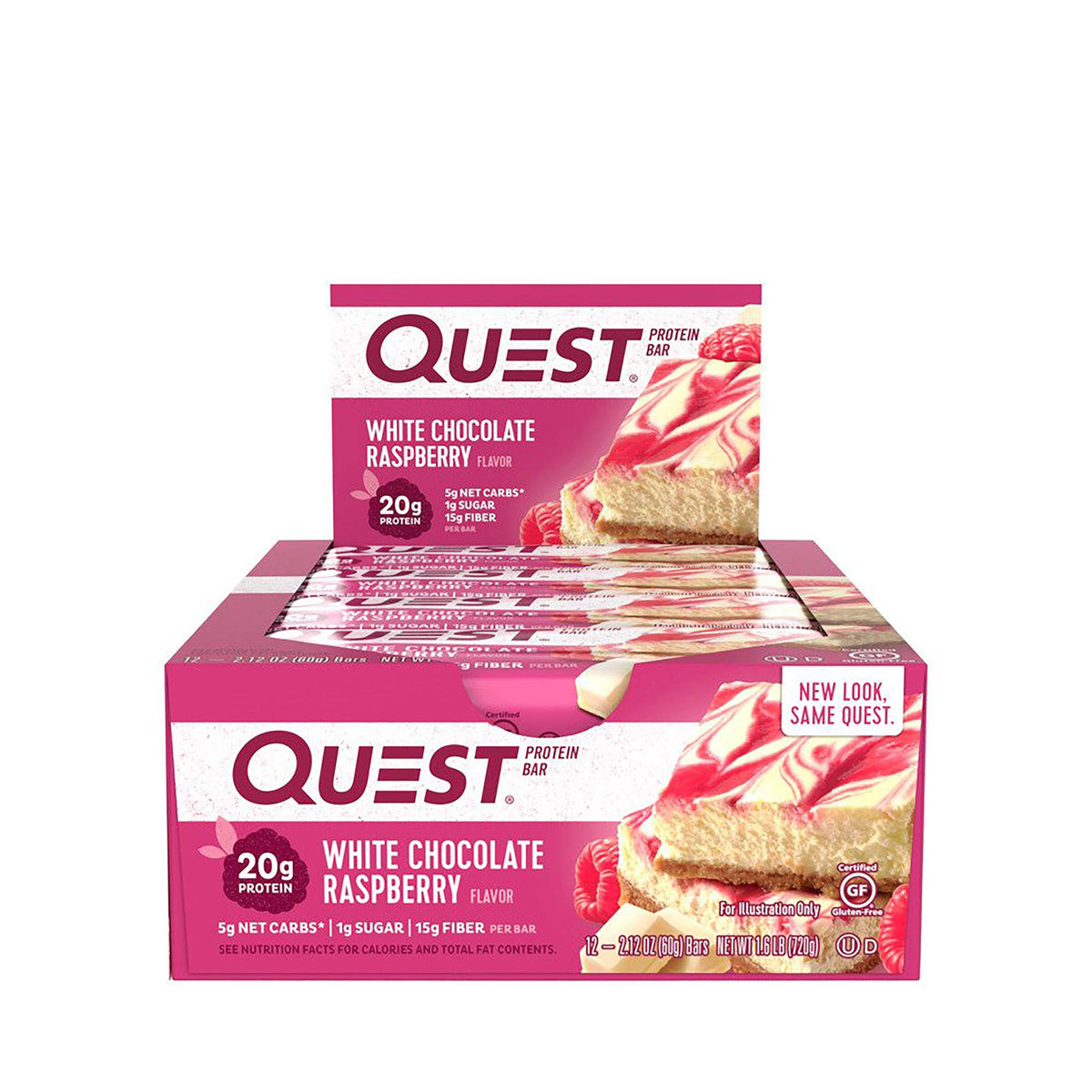 Quest Nutrition Bar 12x60g White Chocolate Raspberry