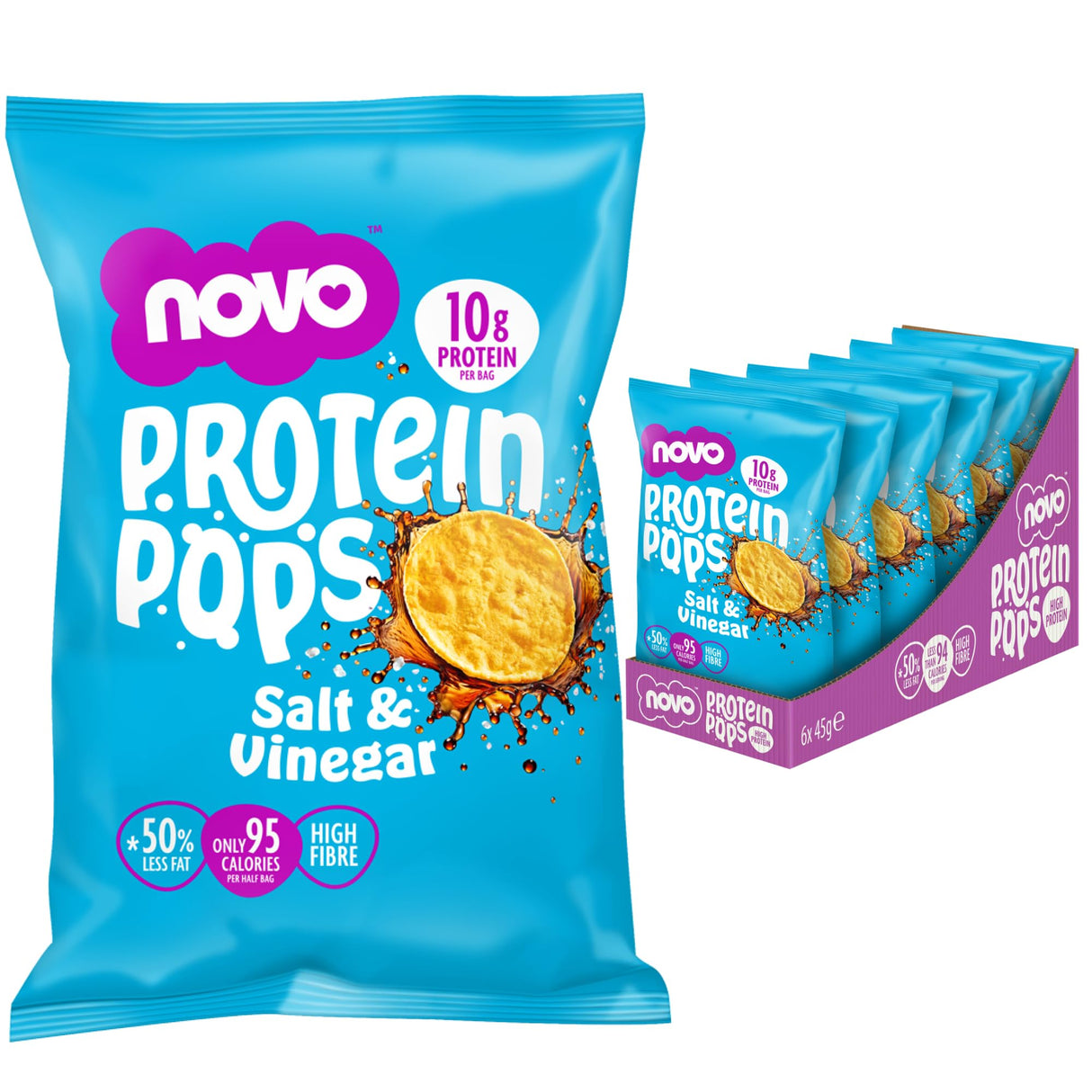 Novo Nutrition Novo Protein Pops 6x45g Salt and Vinegar