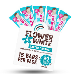 Flower & White Meringue Bar 12x20g Salted Caramel