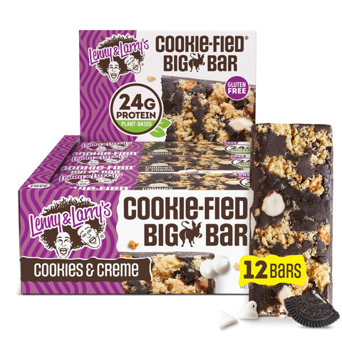 Lenny & Larrys The Complete Cookie-fied BIG Bar 12x90g Cookies & Cream