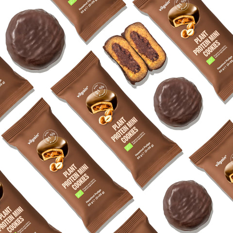 Vilgain Organic Plant Protein Mini Cookies 20x50g Hazelnut Fudge