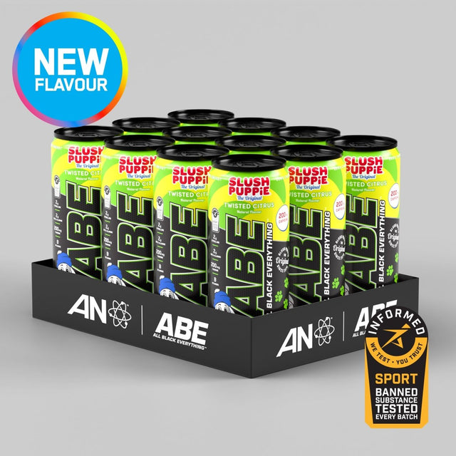 Applied Nutrition ABE (All Black Everything) Carbonated Can - Slush Puppie Twisted Citrus - 12x330ml