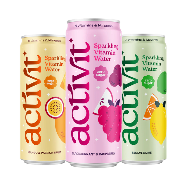 Activit Sparkling Vitamin Water - Blackcurrant & Apple - 12x330ml