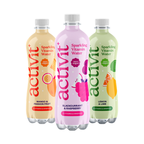 Activit Sparkling Vitamin Water - Blackcurrant & Apple - 12x500ml