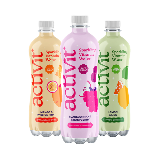 Activit Sparkling Vitamin Water - Blackcurrant & Apple - 12x500ml