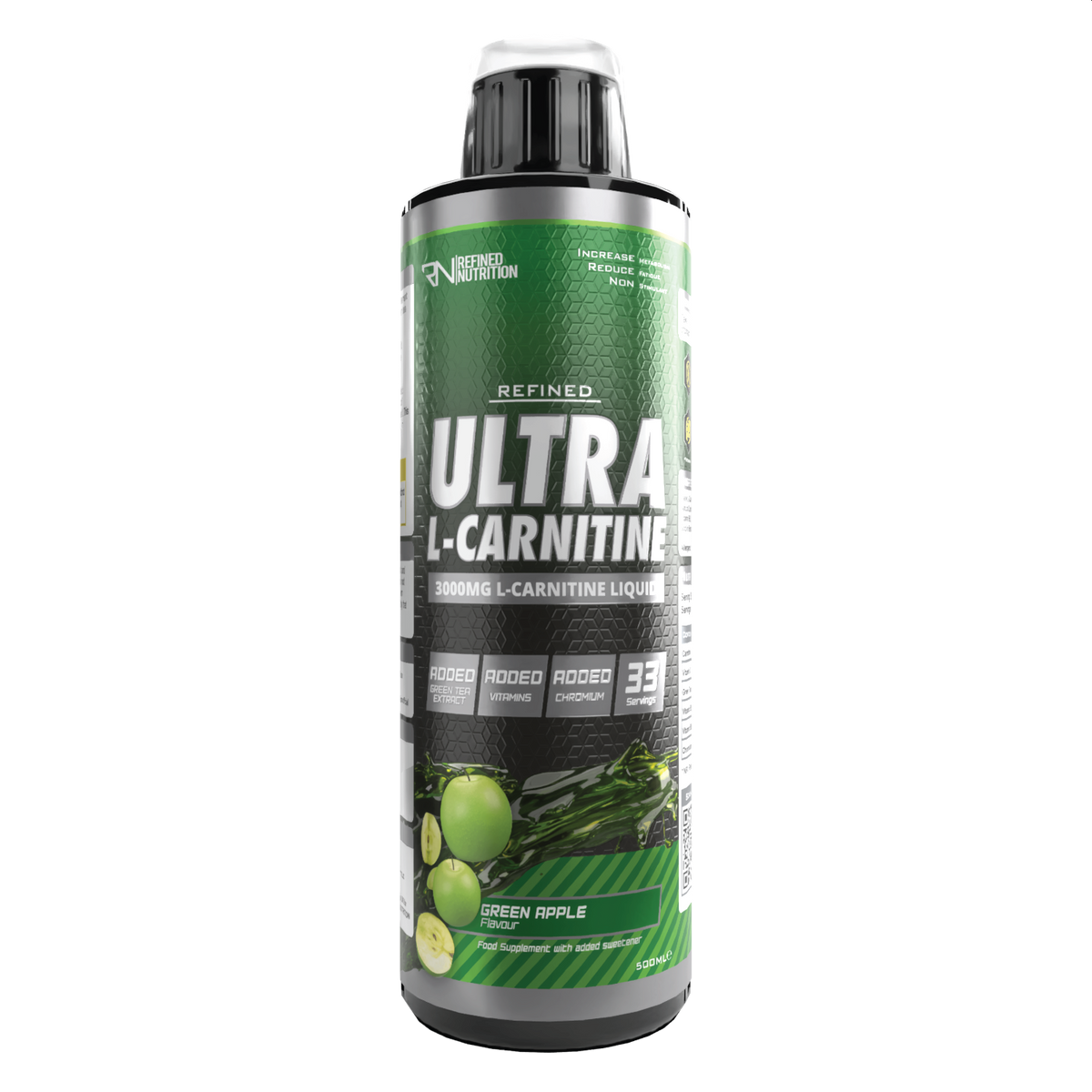 Refined Nutrition Ultra L-Carnitine - Green Apple - 500ml