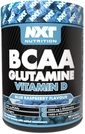 NXT Nutrition BCAA, Glutamine & VIt D 360g - Blue Raspberry - 300g